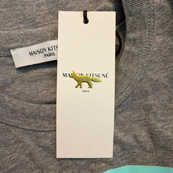 Maison Kitsuné x Anthony Burrill Edition Graphic Tee Grey Melange Cotton Knit XS - Picture 8 of 11